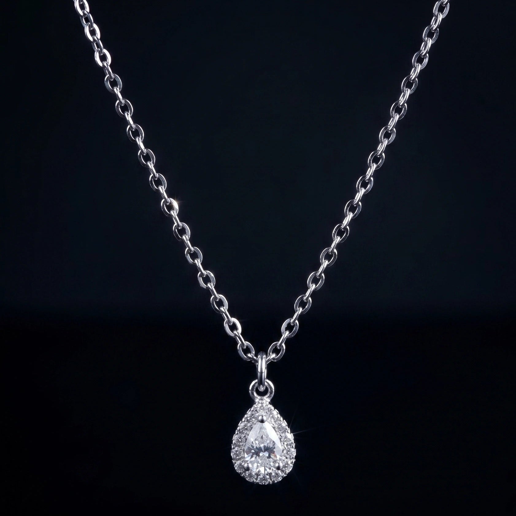 Tear Drop Solitare Necklace