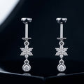Zirconia Flower With Drop Helix Hanging