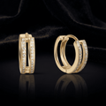 Double Layered Stone Hoop Earrings