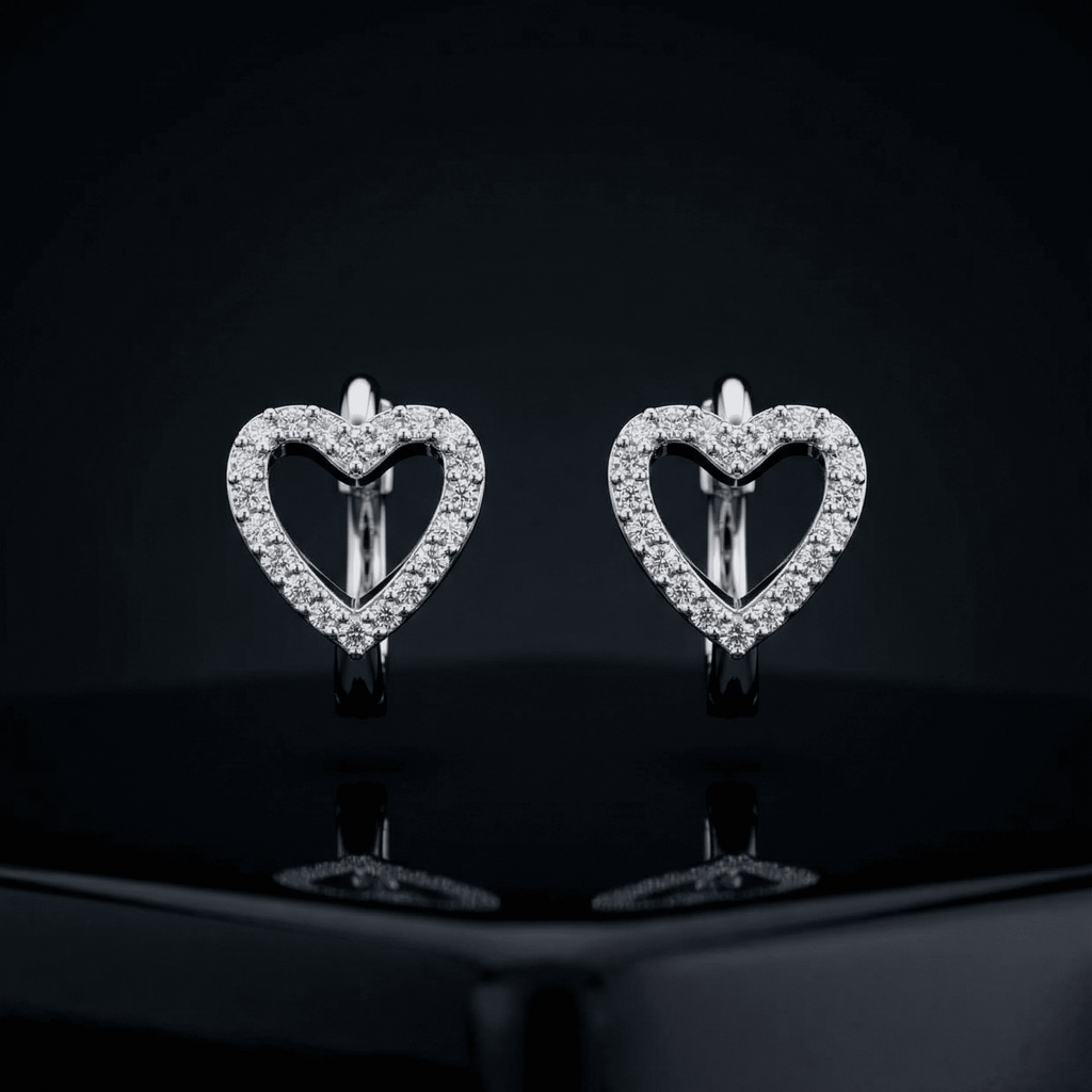 Heart Huggie Hoop Earrings