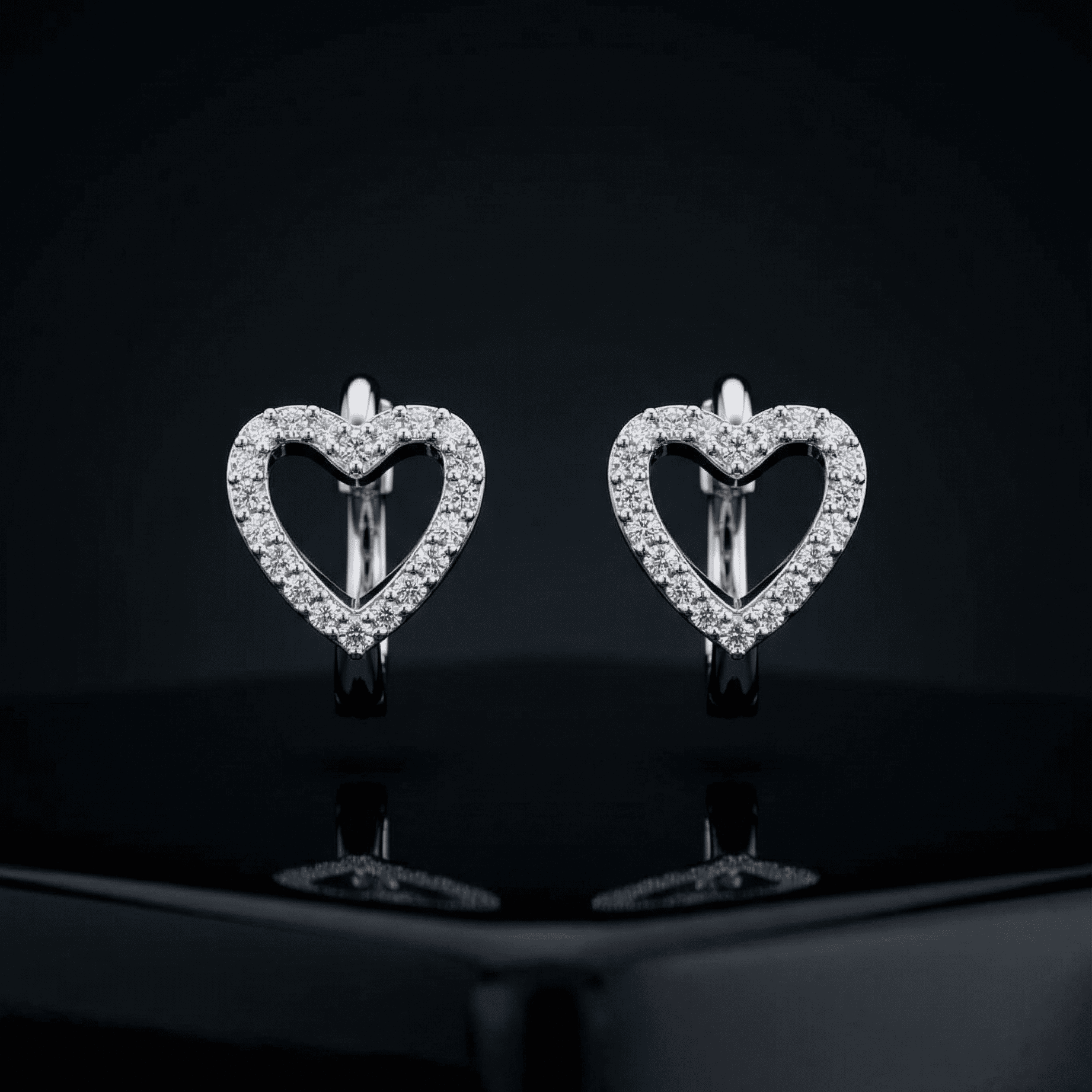 Heart Huggie Hoop Earrings