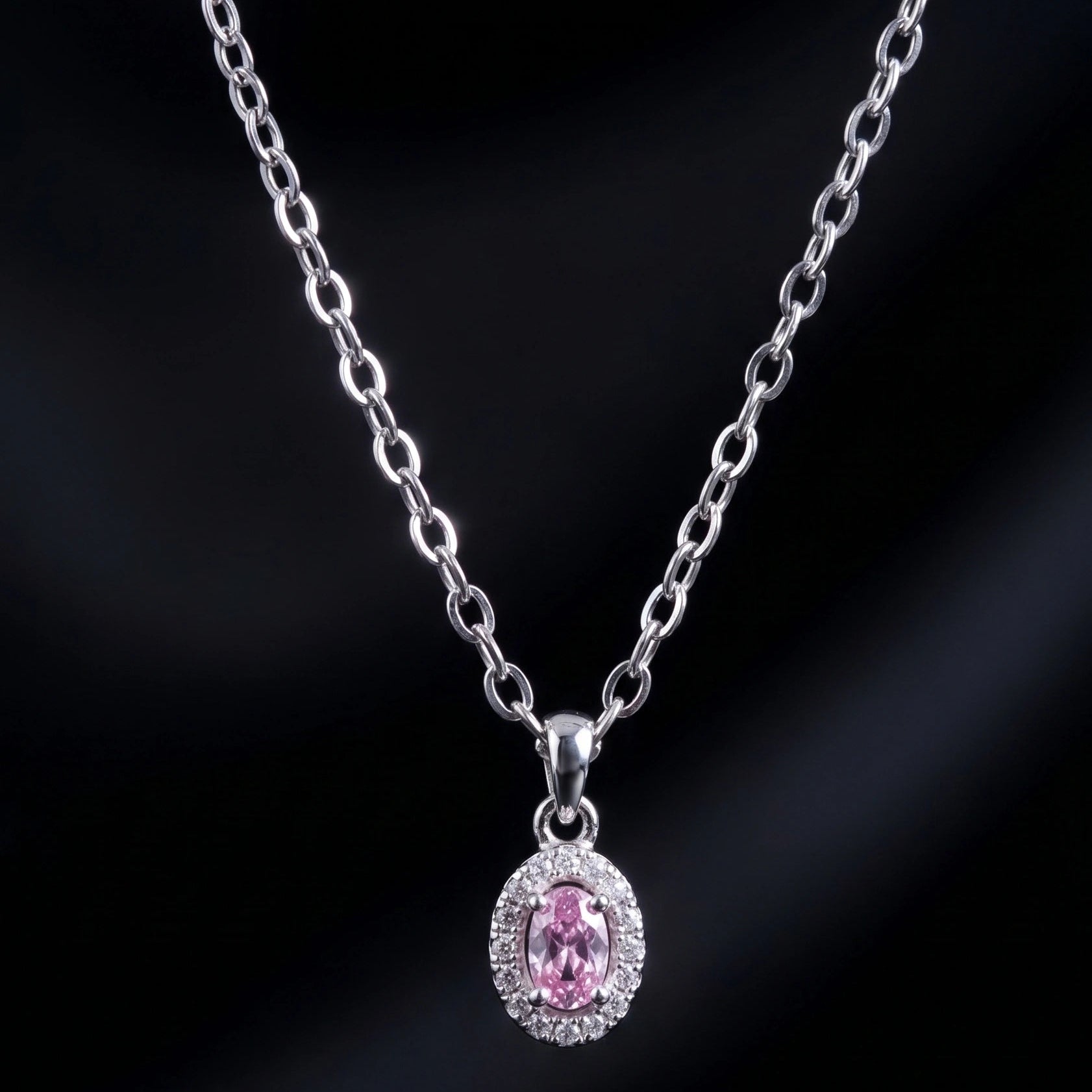 Aurora Pink Solitaire Necklace