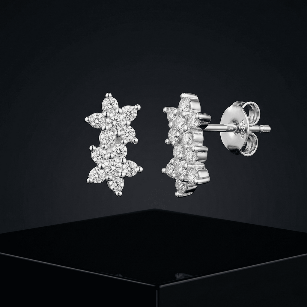 Zirconia Stack Bloom Stud