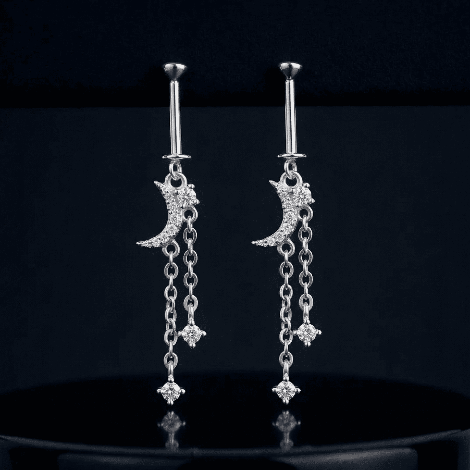 Luxury Luna Chain Helix Hanging Earrings
