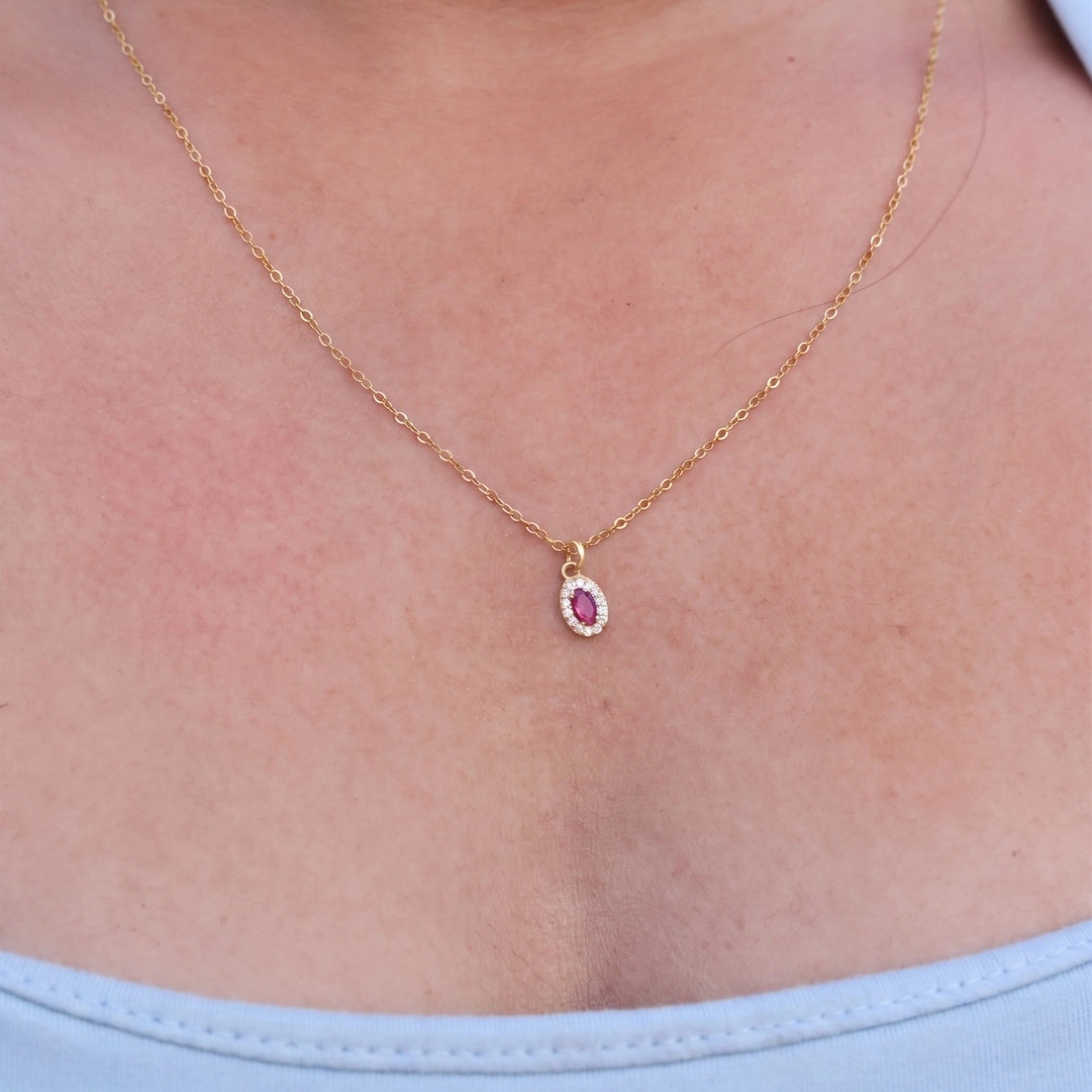 Ruby Solitare Necklace