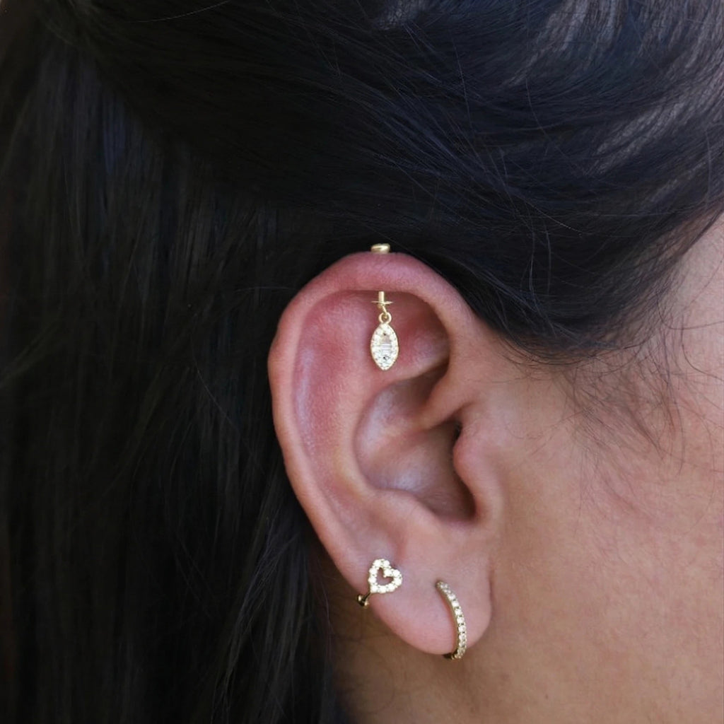 Zirconia Eye Helix Hanging