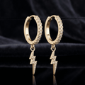 Lightning Bolt Charm Hoop