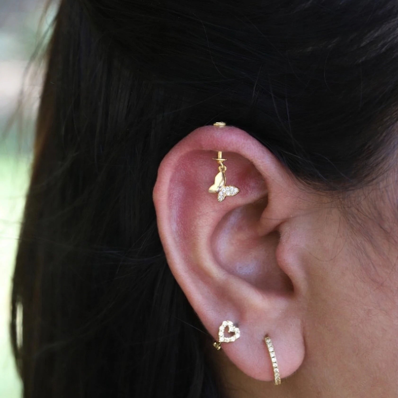 Zirconia Flutter Drop Helix Hanging