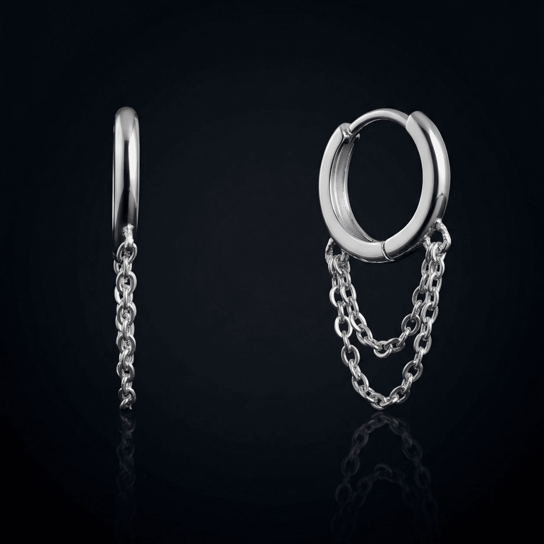 Mini Chain Hoop Earrings