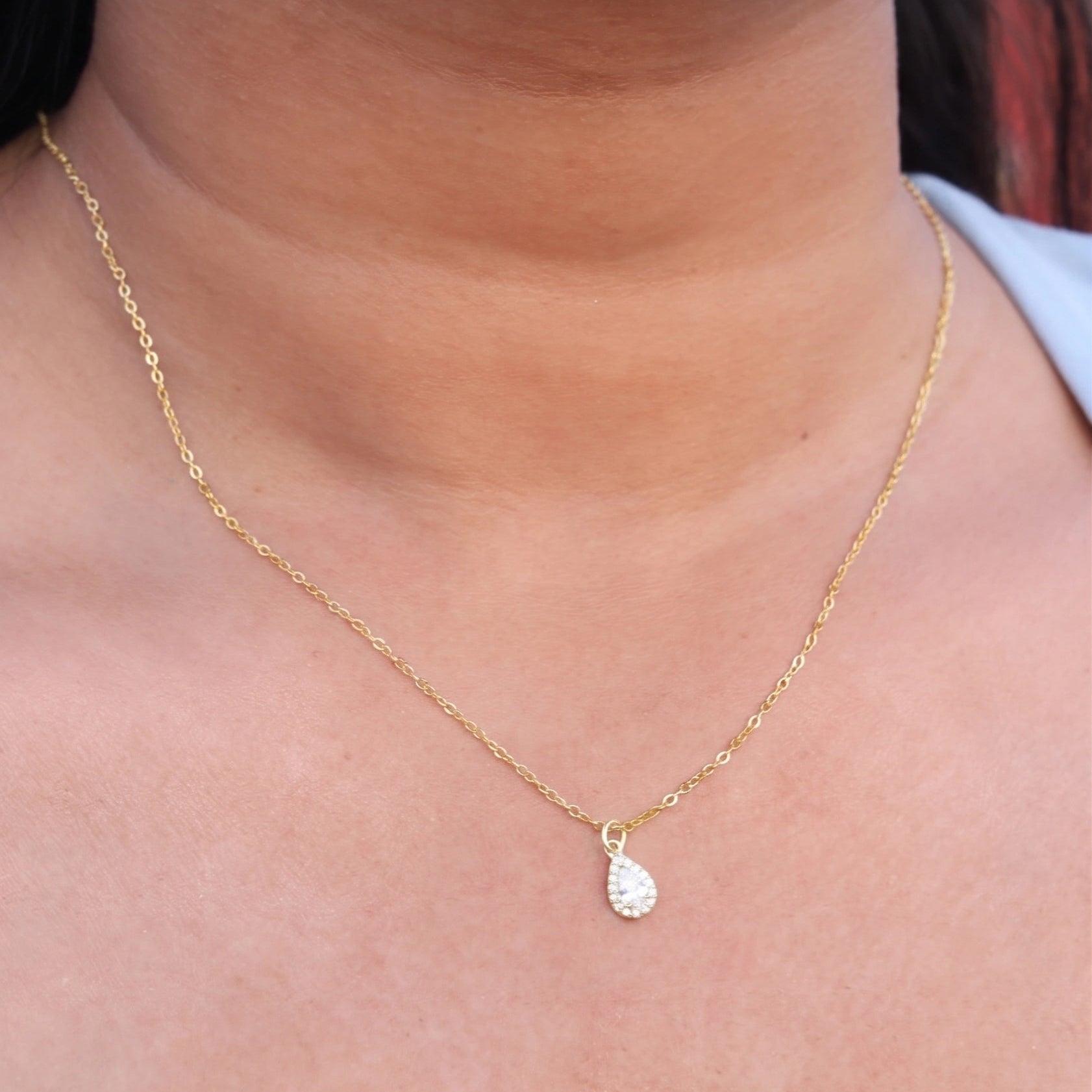 Tear Drop Solitare Necklace