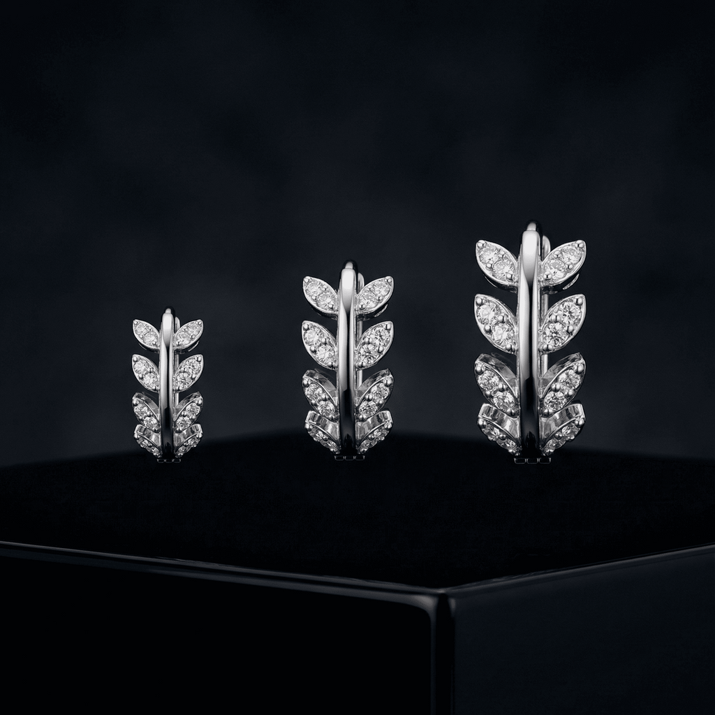 Leaf Zirconia Hoop - Multiple Sizes