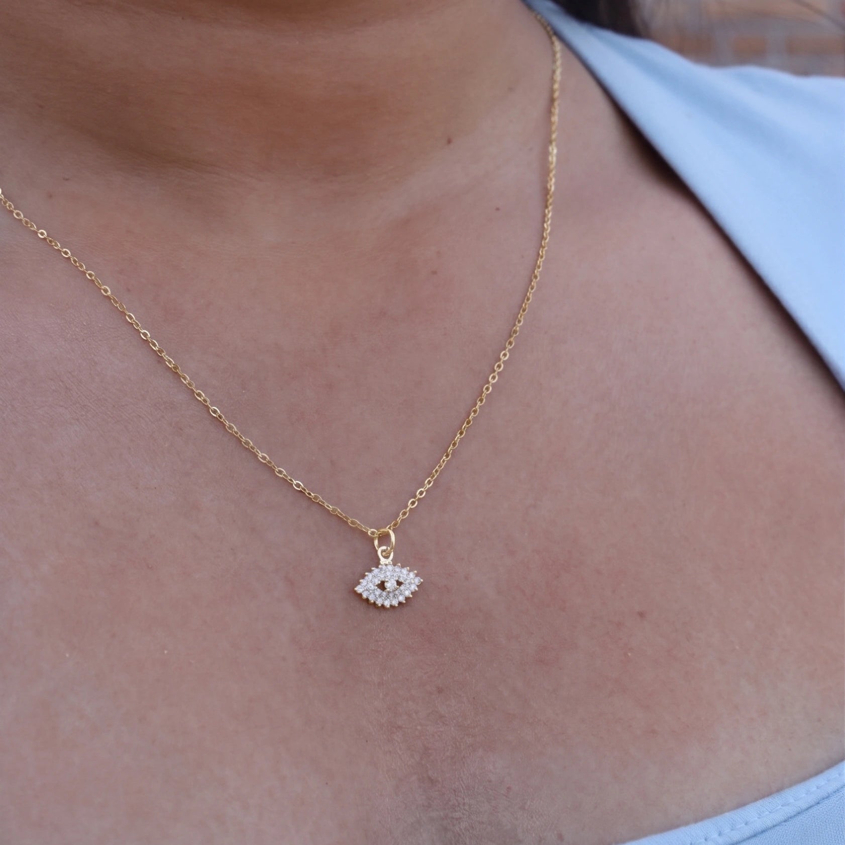 Iced Out Nazar Necklace
