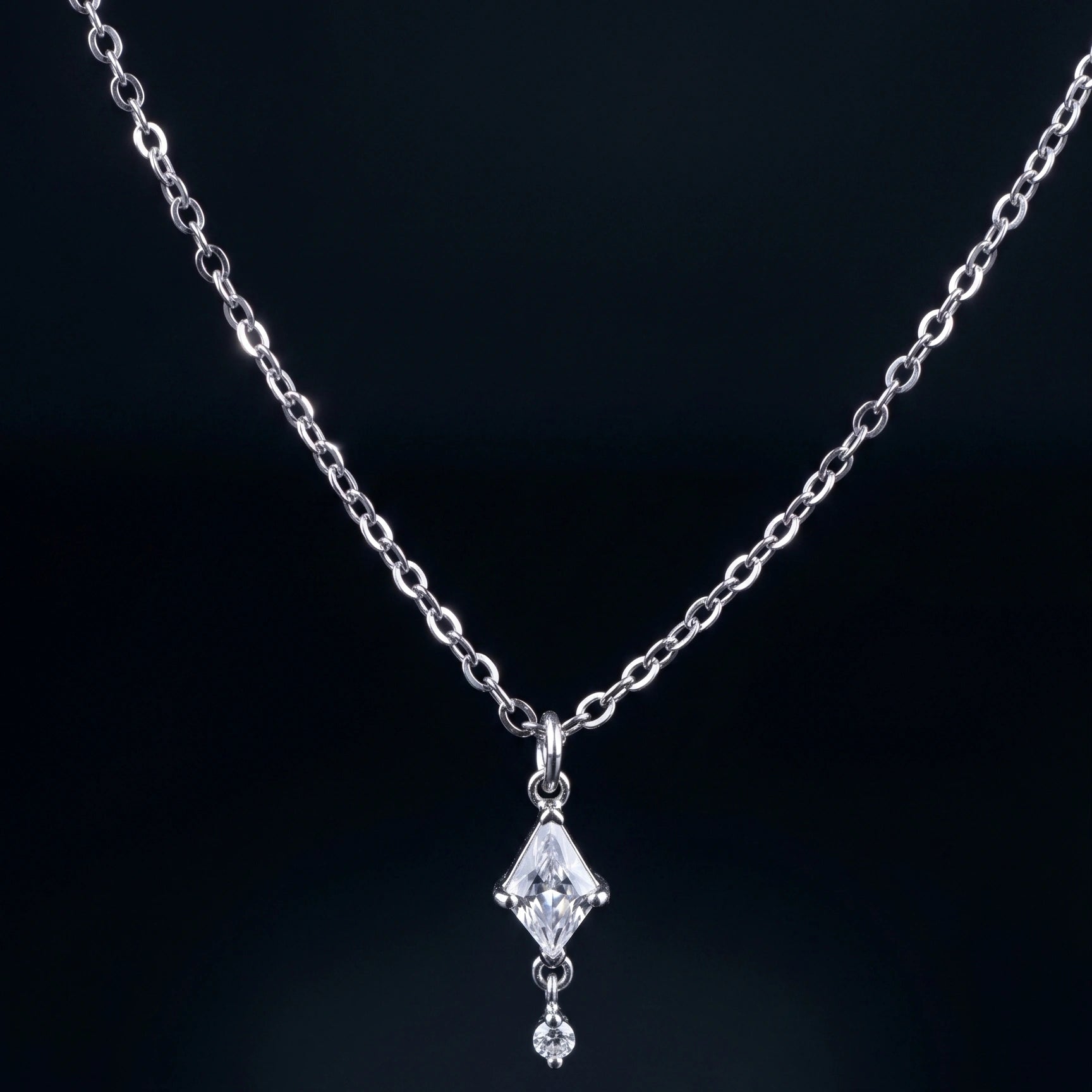 Zirconia Delta Necklace