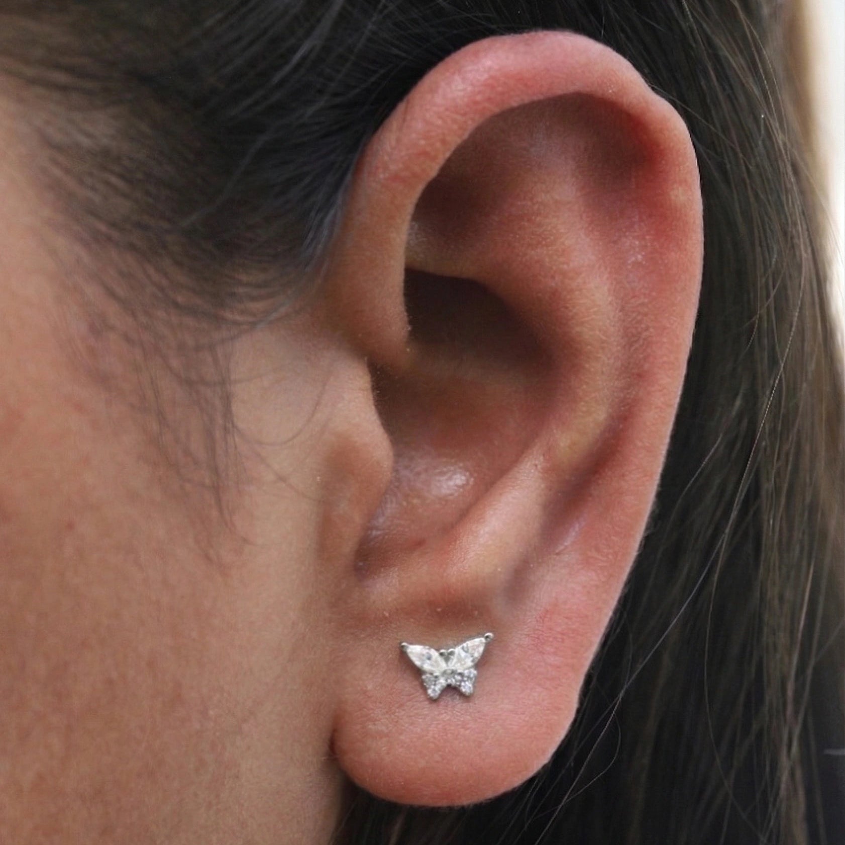 Zirconia Butterfly Stud