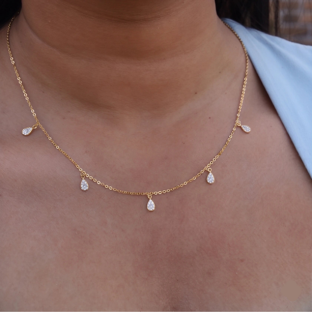 Teardrop Multi Charm Necklace
