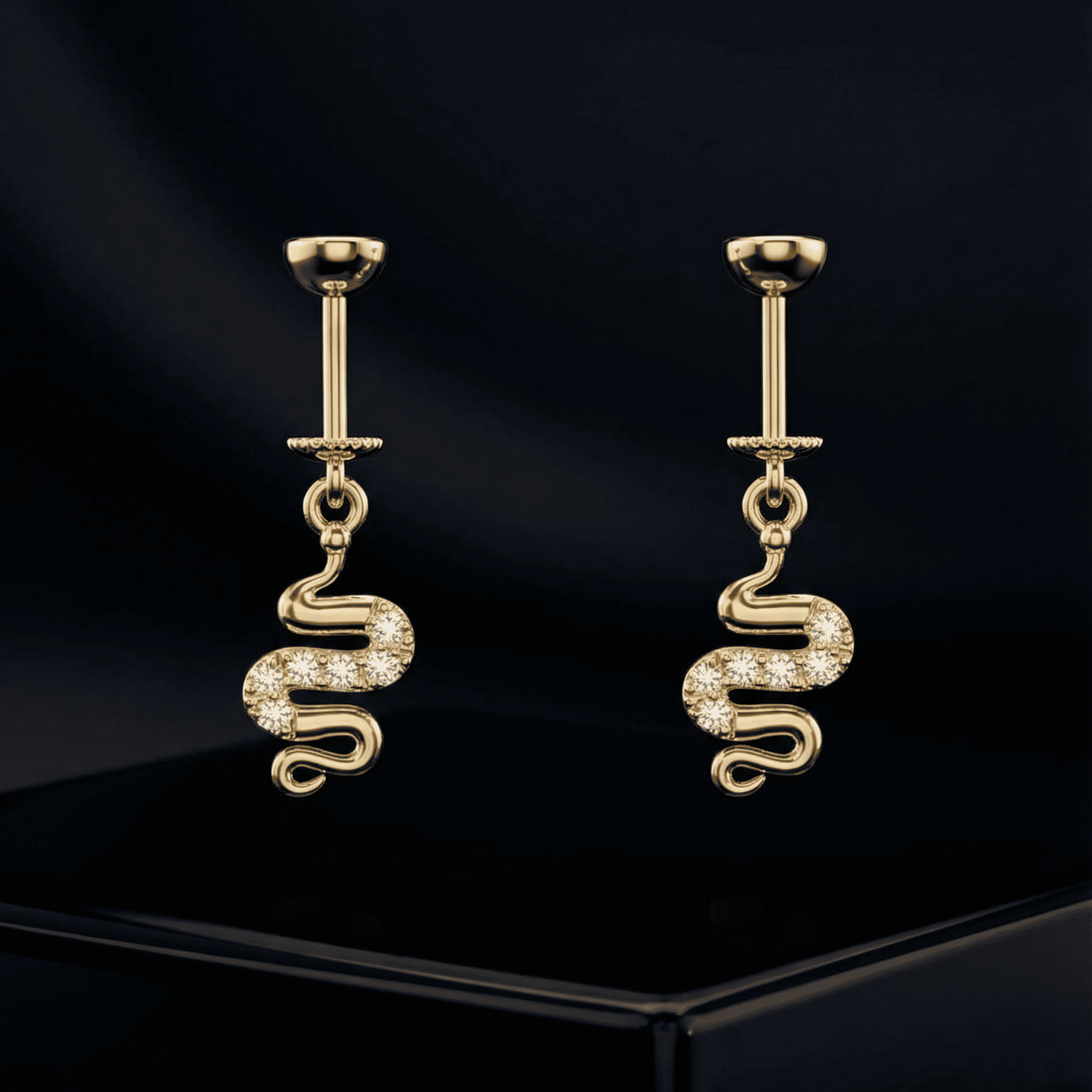 Zirconia Serpent Helix Hanging