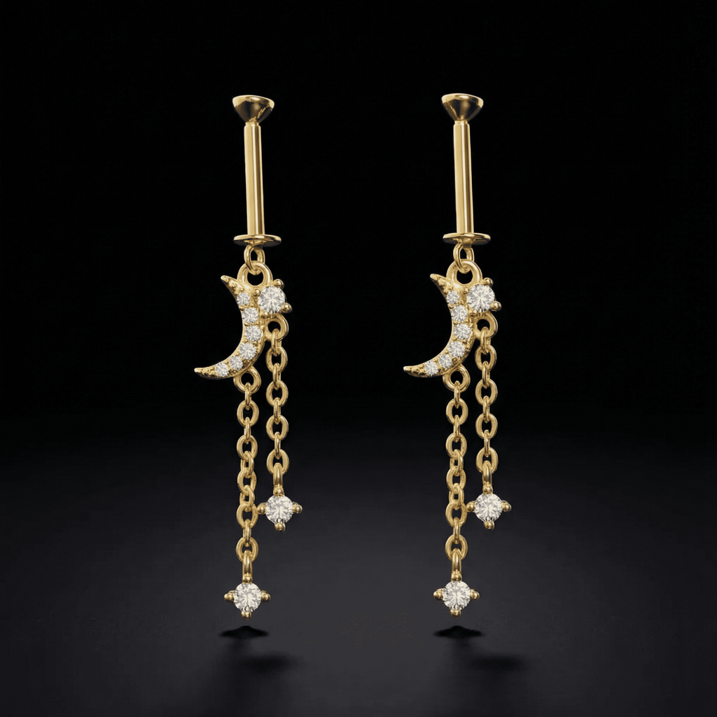 Luxury Luna Chain Helix Hanging Earrings