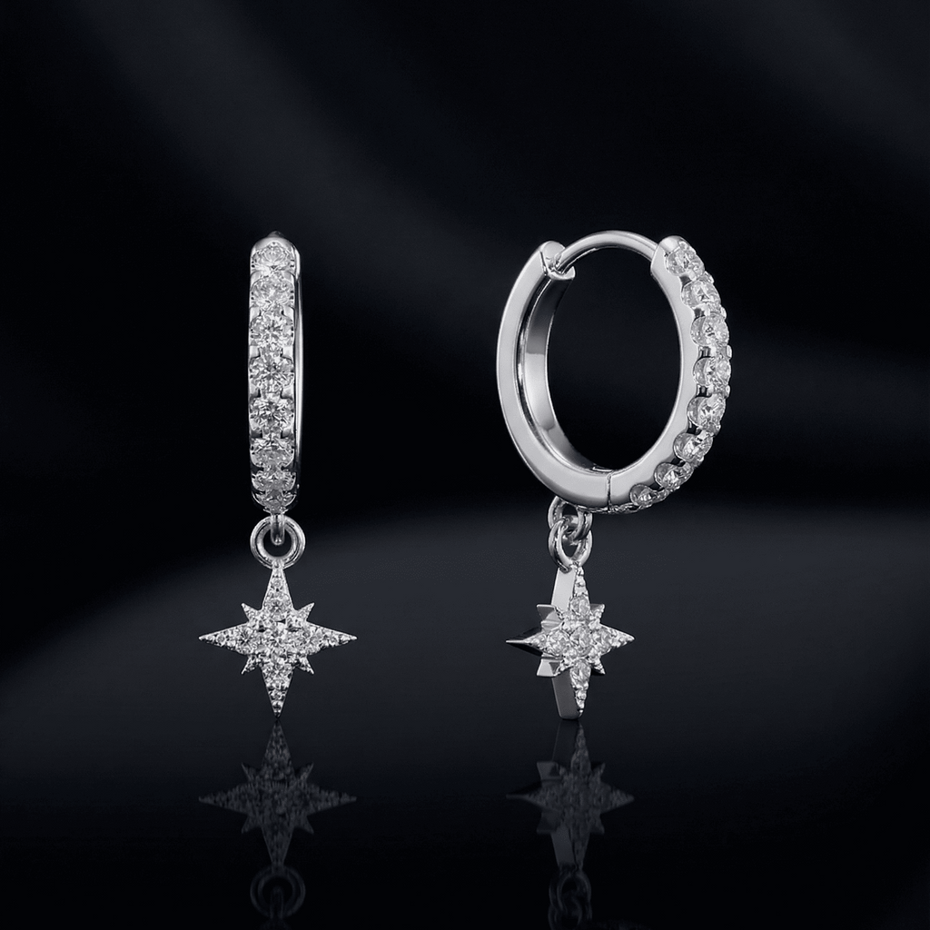 Mini Star Charm Hoop Earrings