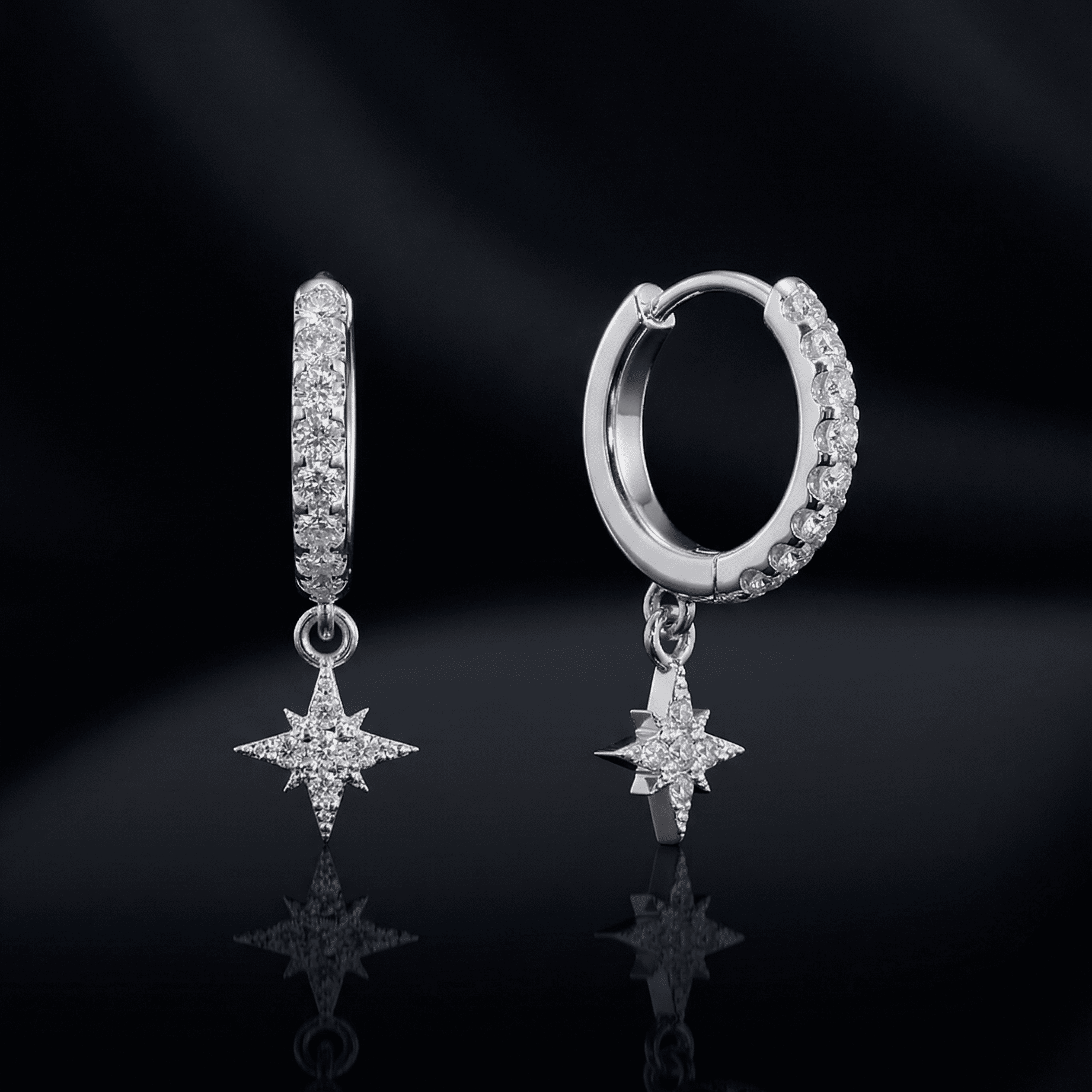 Mini Star Charm Hoop Earrings