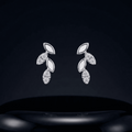 Zirconia Dew Leaf Stud