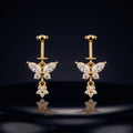 Zirconia Butterfly with a Drop Helix Hanging