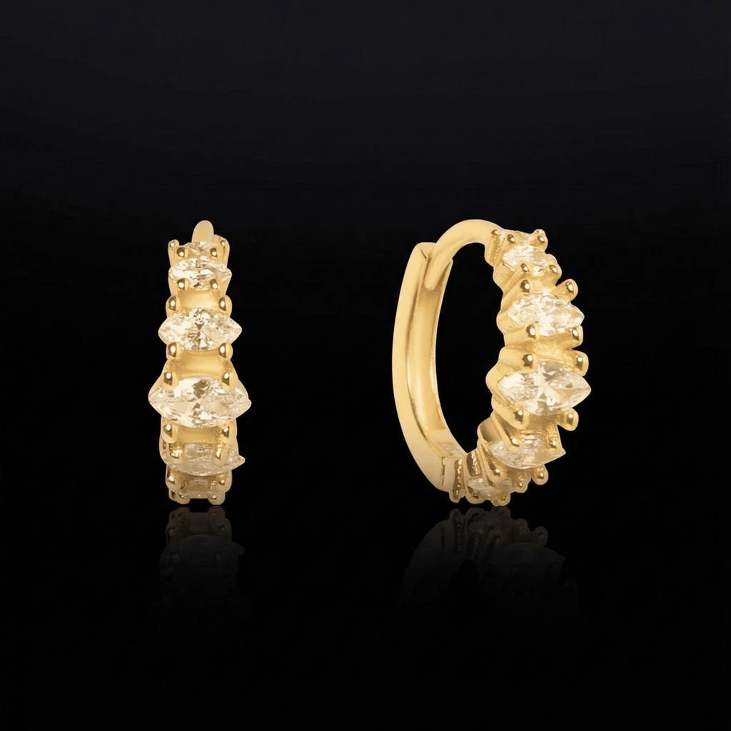 Luxury Marquise Stone Hoop Earrings