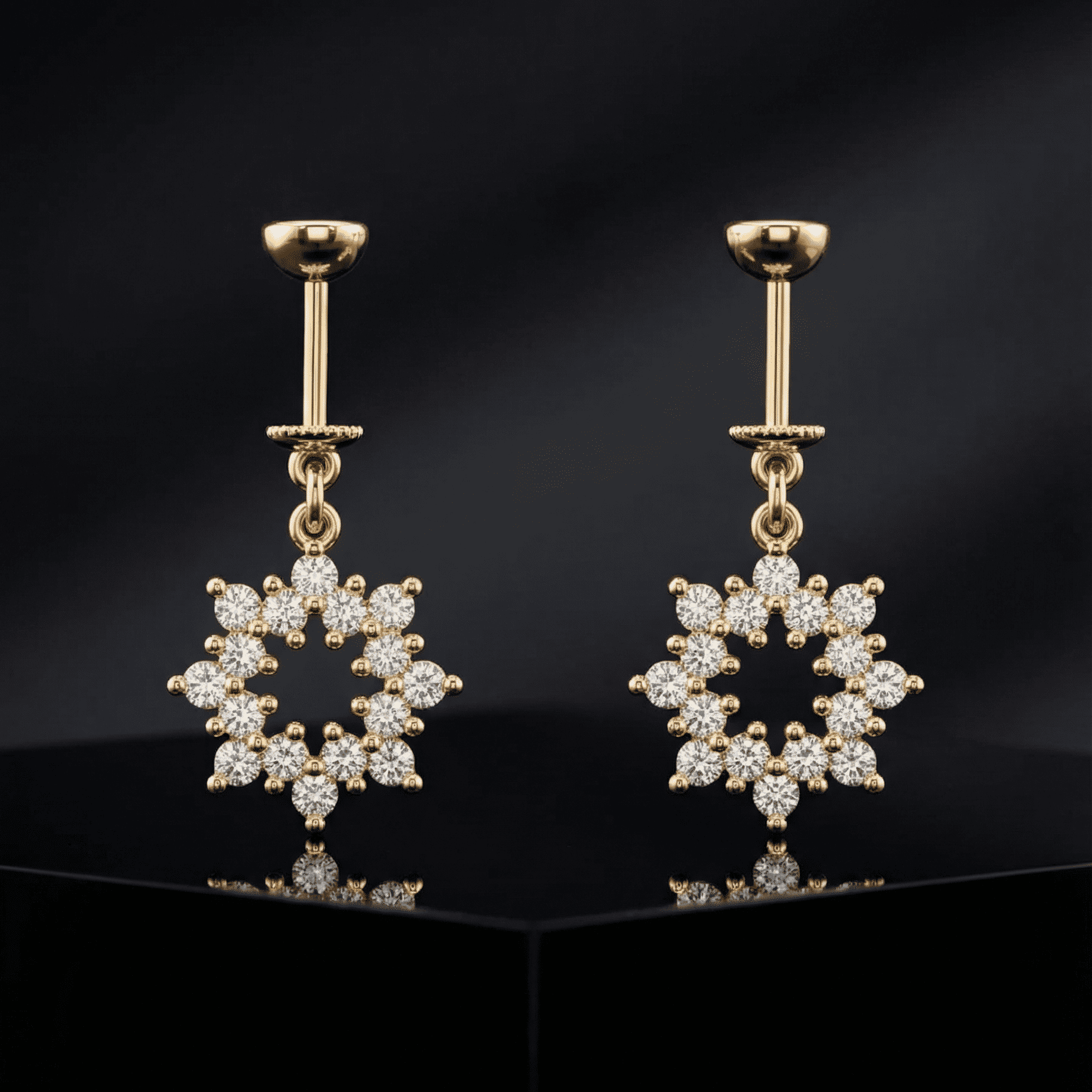 Bubble Bloom Helix Hanging Earrings