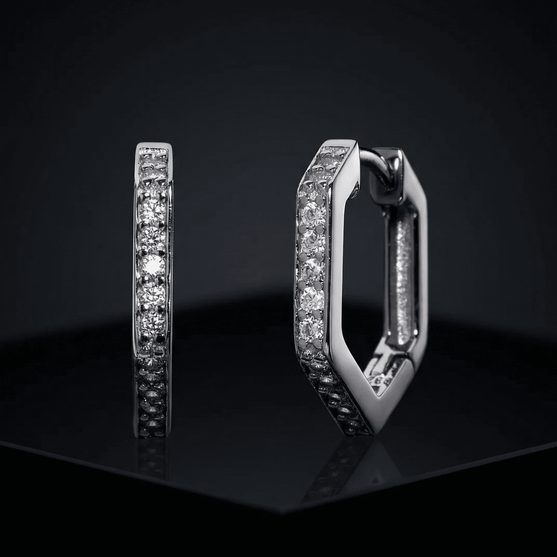 Prism Pave' Hoop