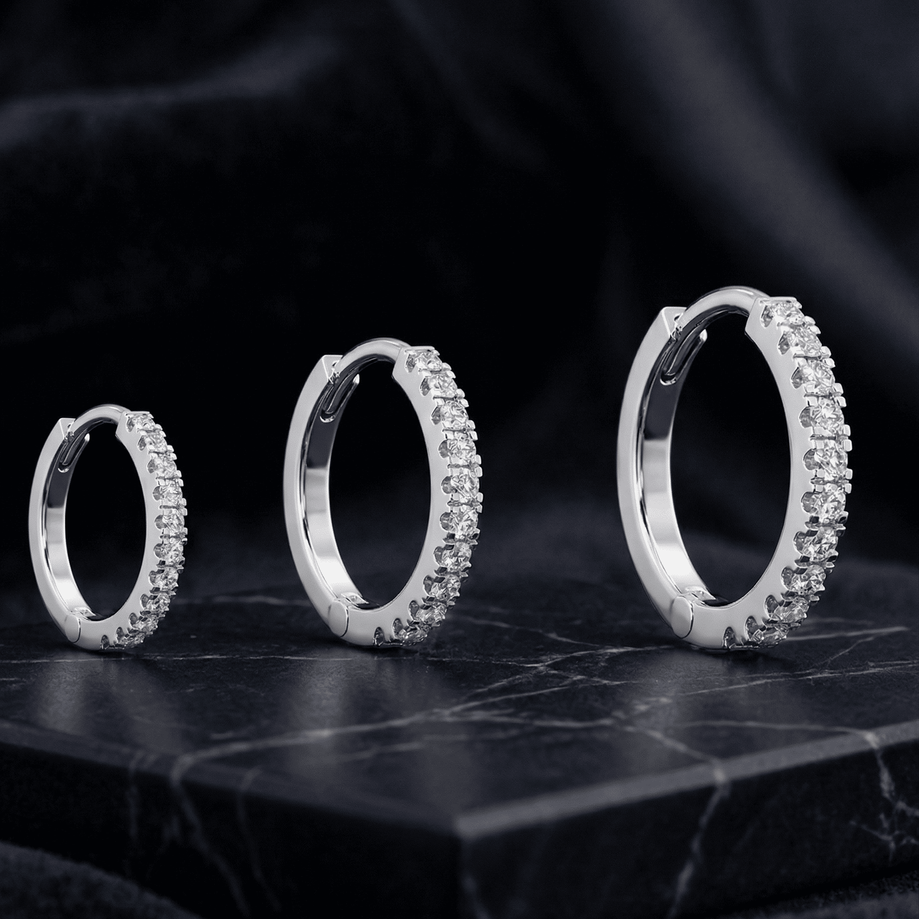 Zirconia Stone Hoop - Multiple Sizes