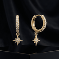 Mini Star Charm Hoop Earrings