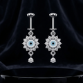 Evil Eye with Zircon Drop Helix Hanging