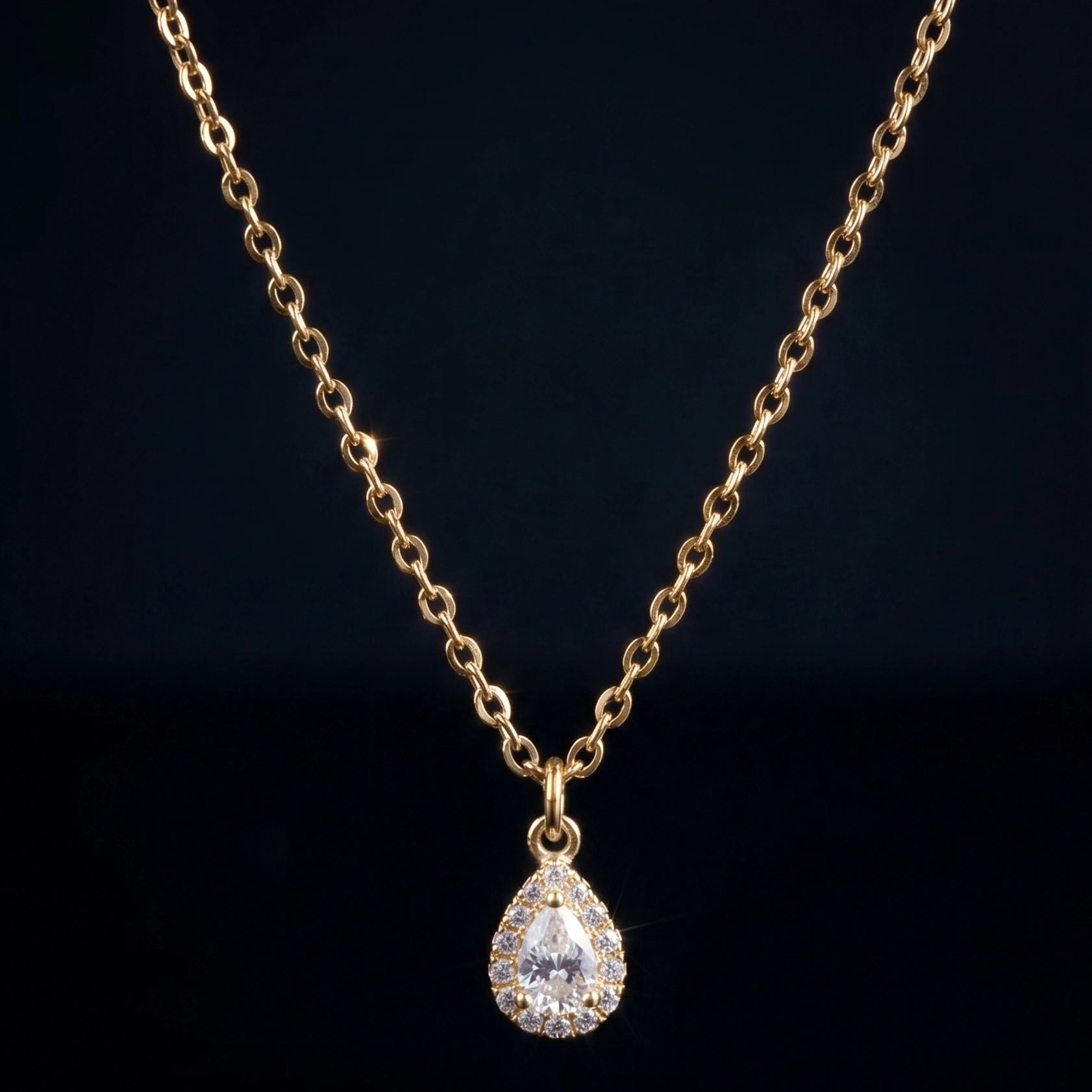 Tear Drop Solitare Necklace