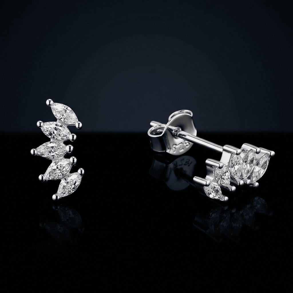 Baguette Cuff Stud Earrings