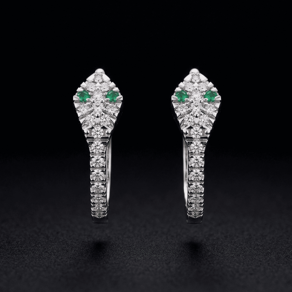 Serpentine Huggie Hoop Earrings