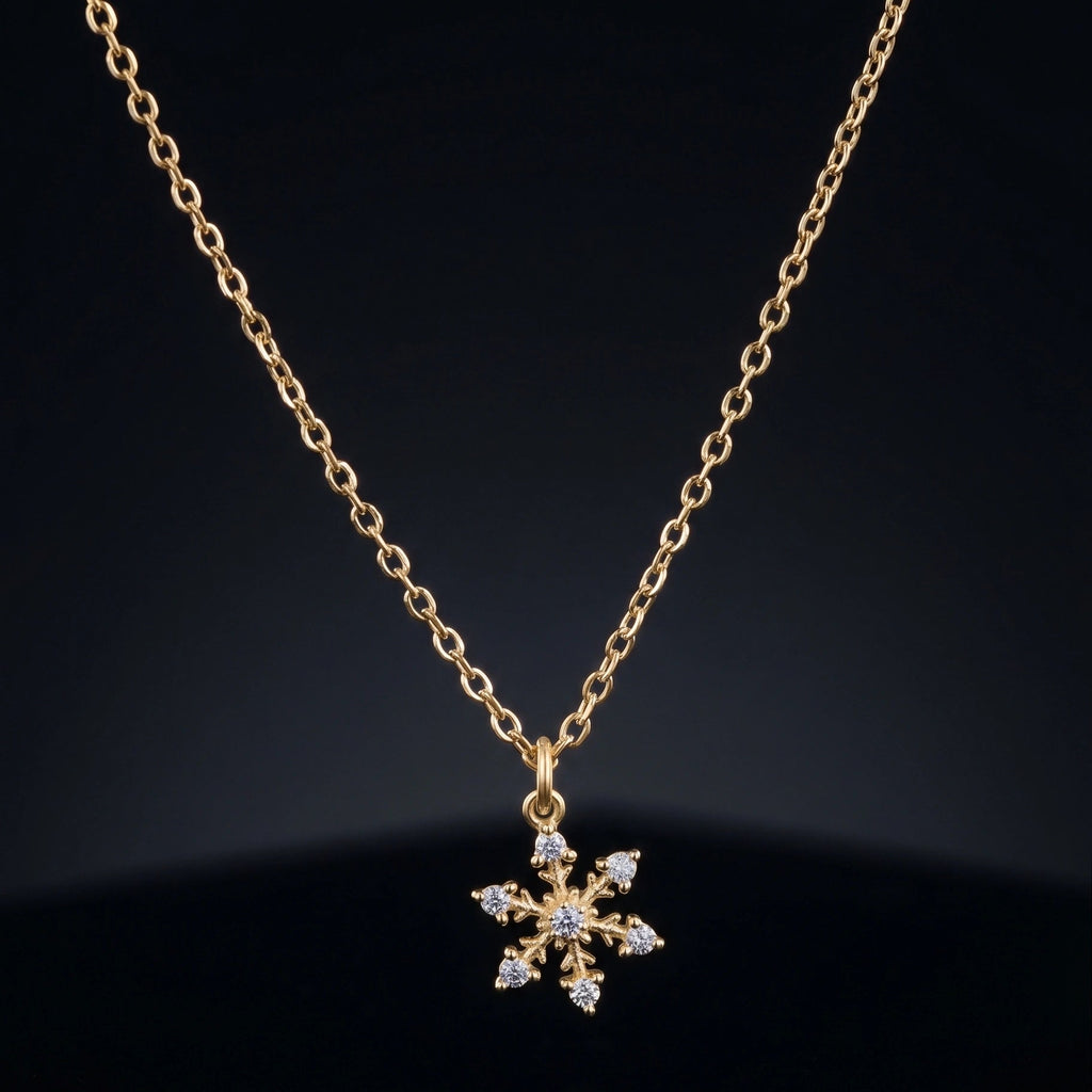 Crystal Snowflake Pendant Necklace