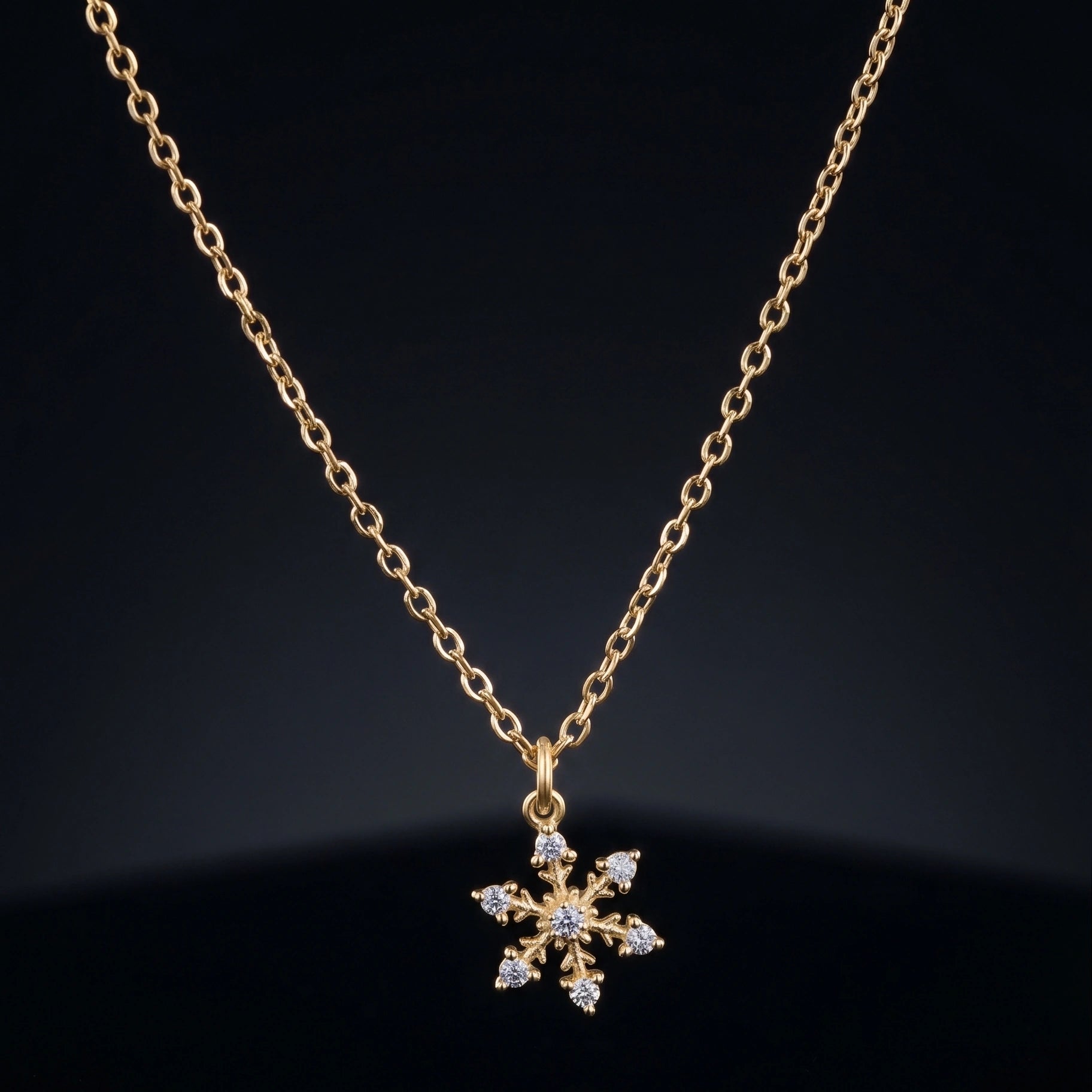 Crystal Snowflake Pendant Necklace