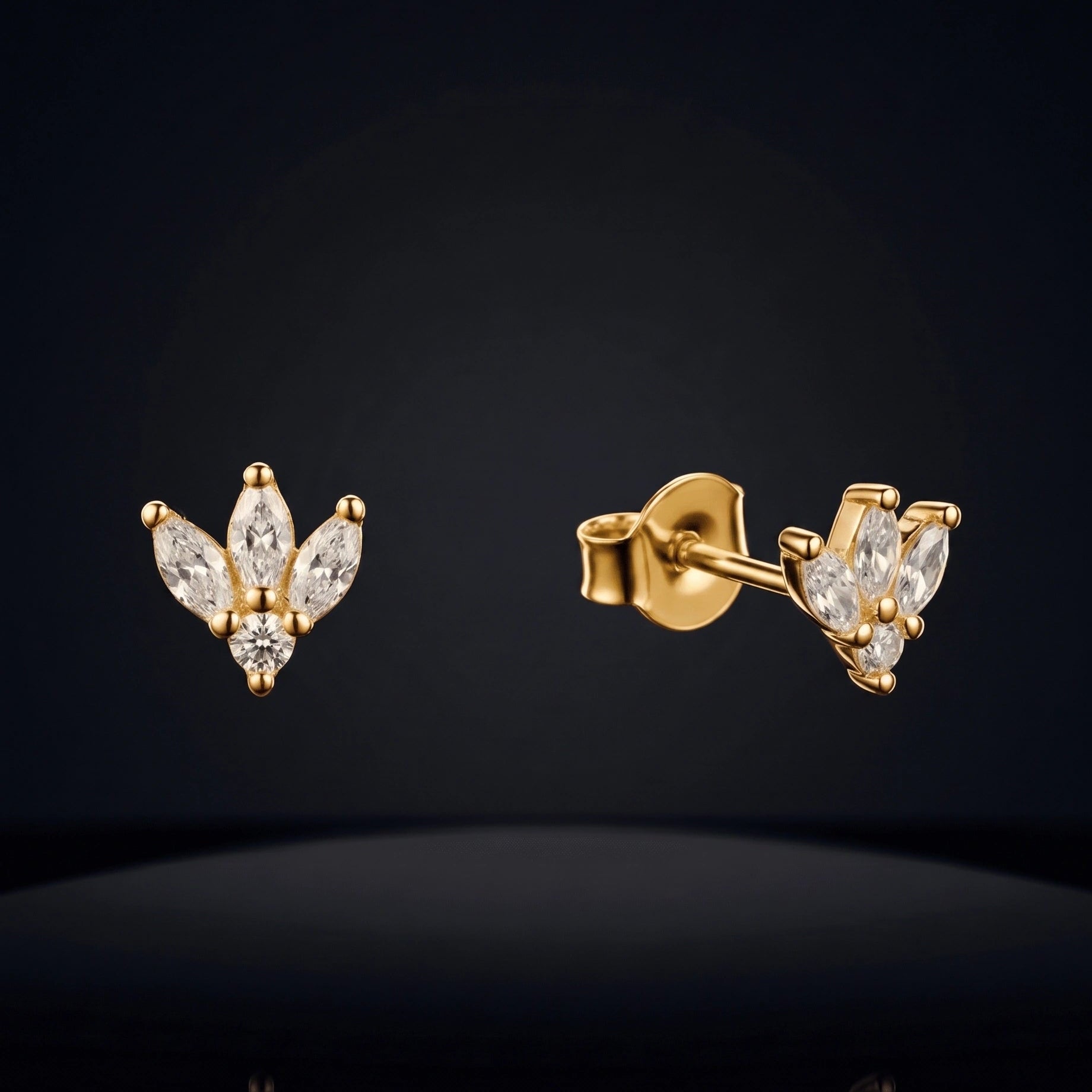 Zirconia Petal Trio Stud