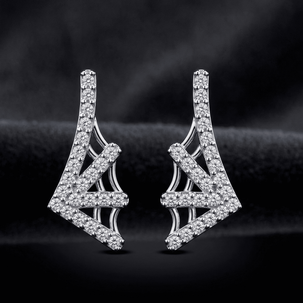 Zirconia Web Stud Earrings