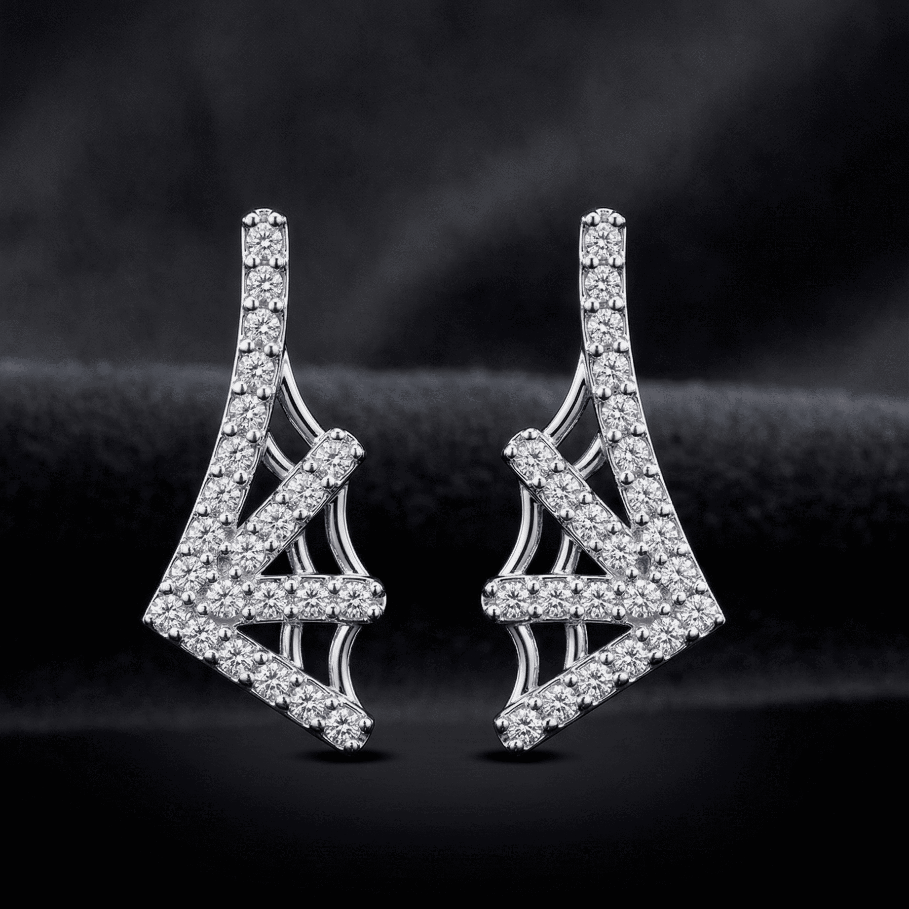 Zirconia Web Stud Earrings