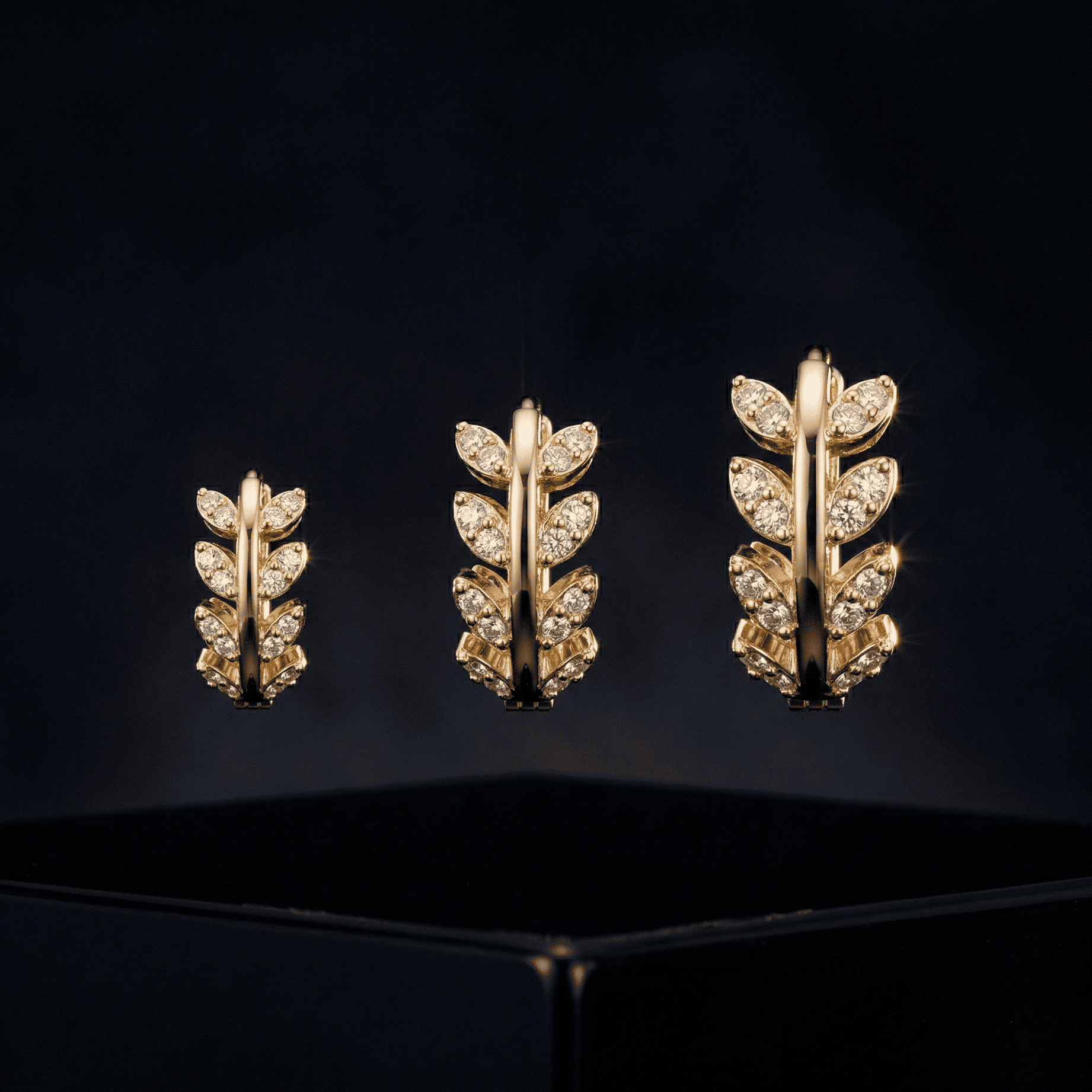 Leaf Zirconia Hoop - Multiple Sizes