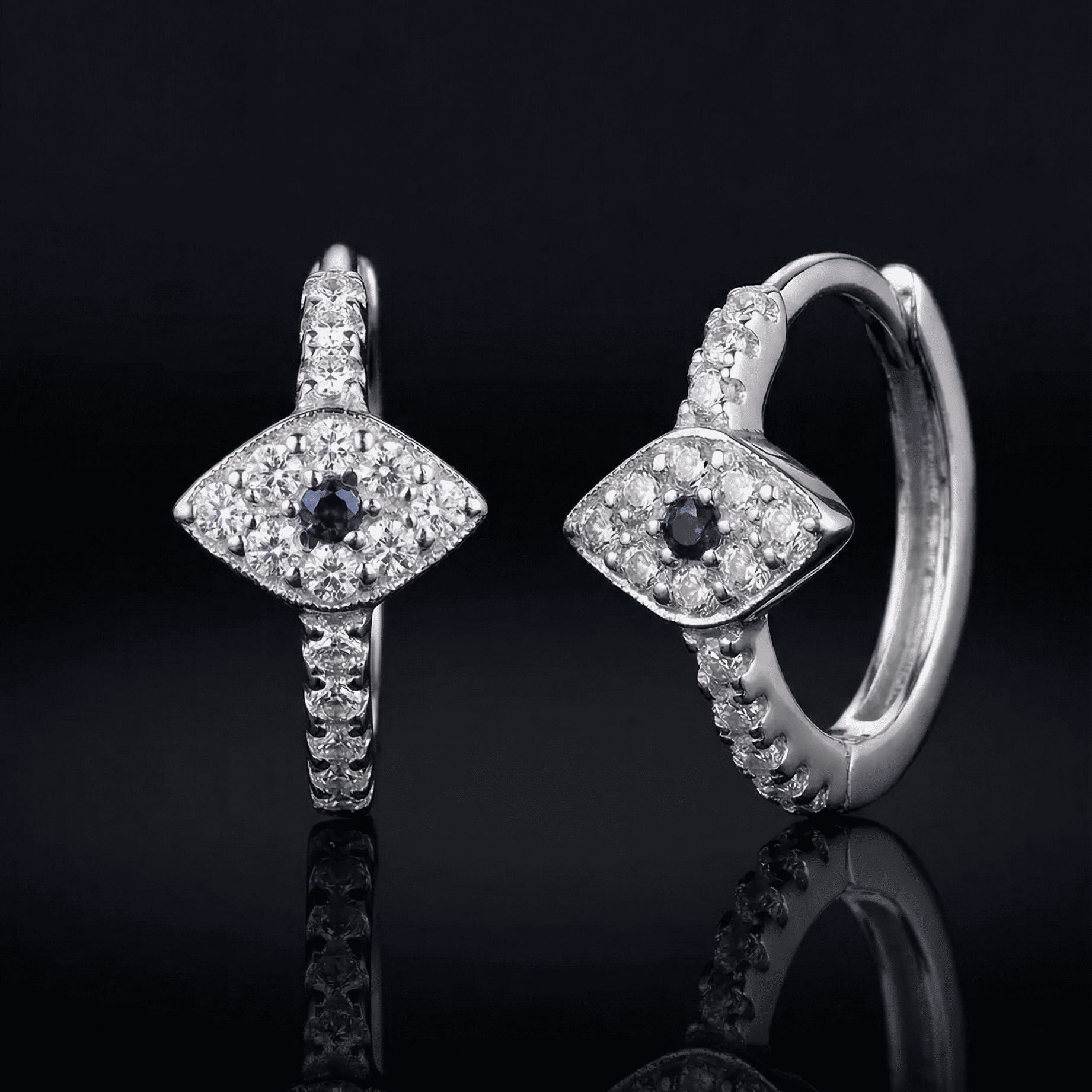 Evil Eye Huggie Hoop Earrings