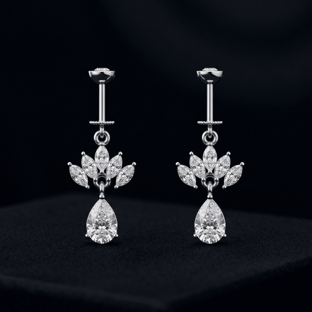 Zirconia Crown Drop Helix Hanging