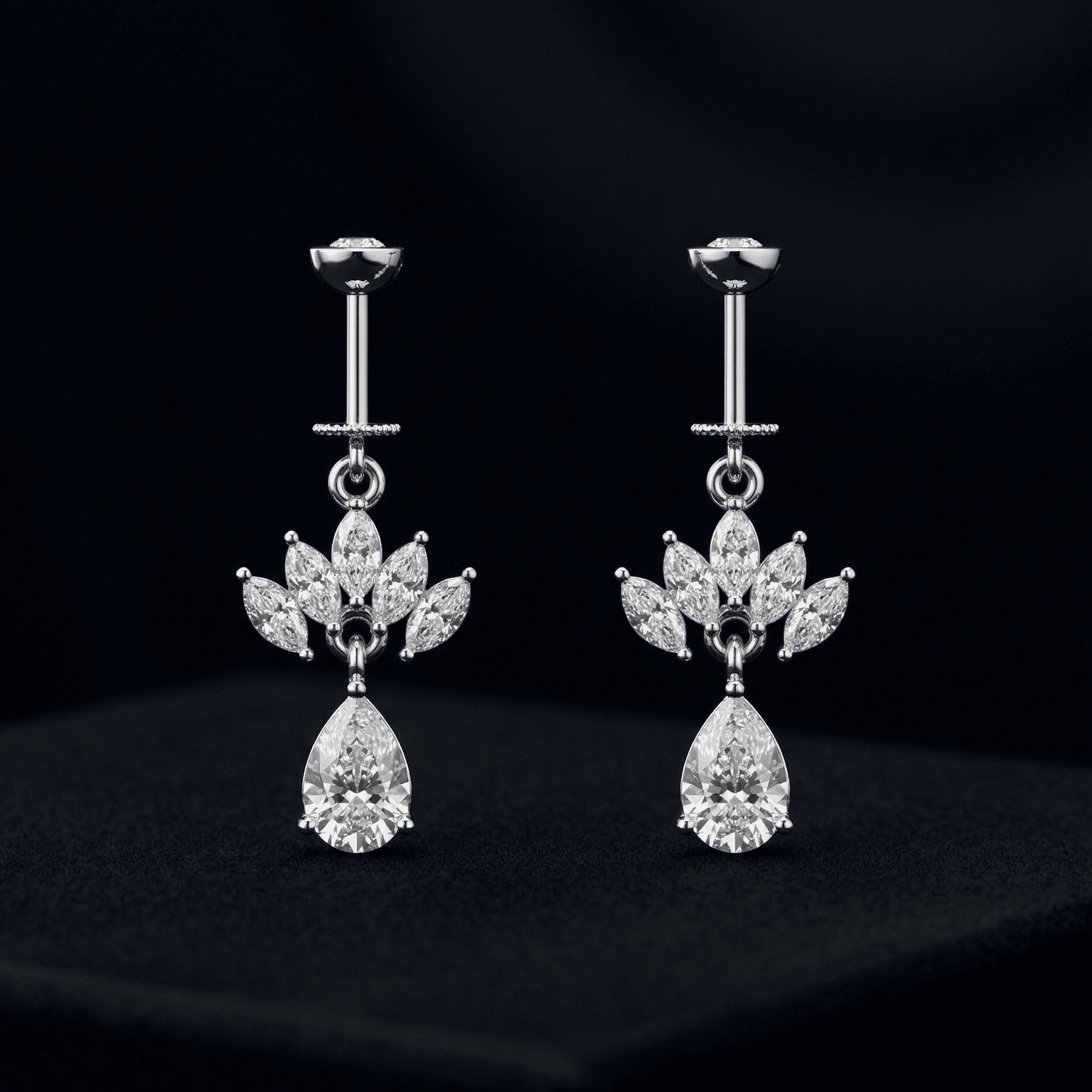 Zirconia Crown Drop Helix Hanging