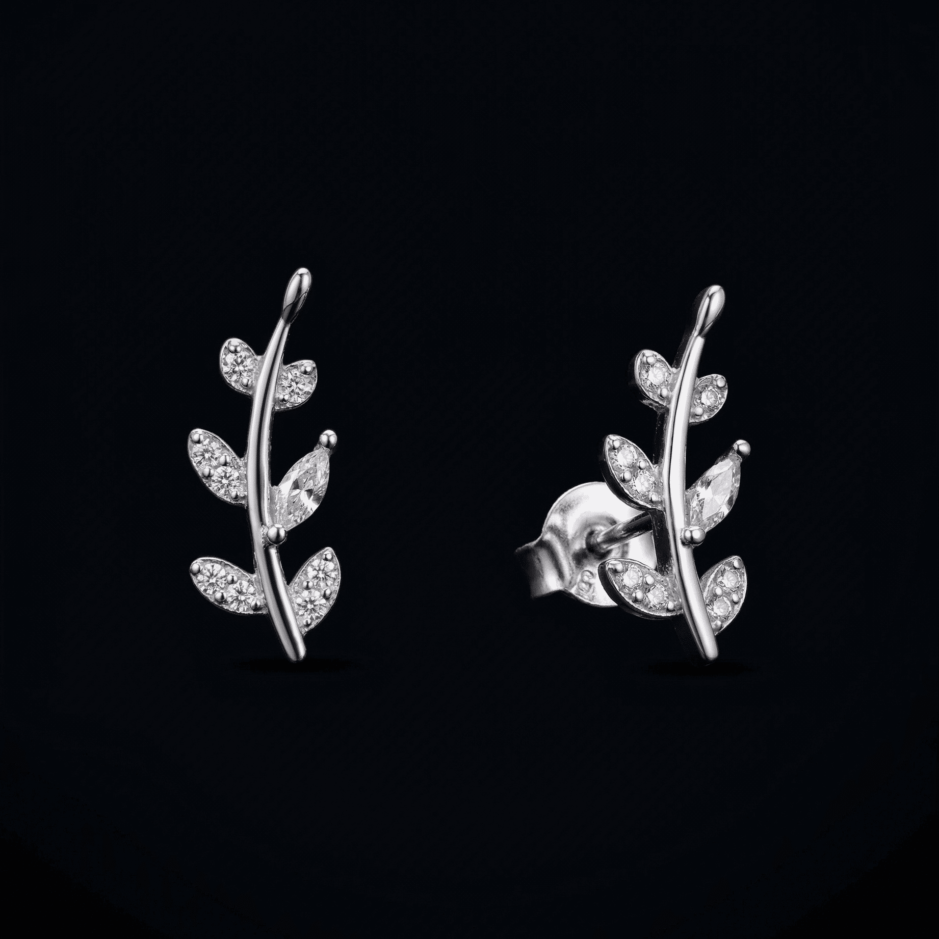 Signature Leaf Stud Earrings