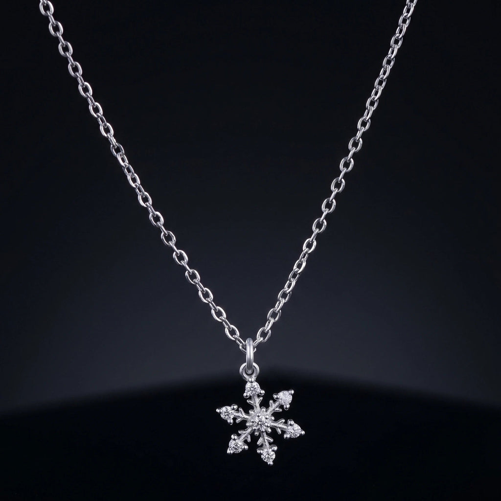 Crystal Snowflake Pendant Necklace