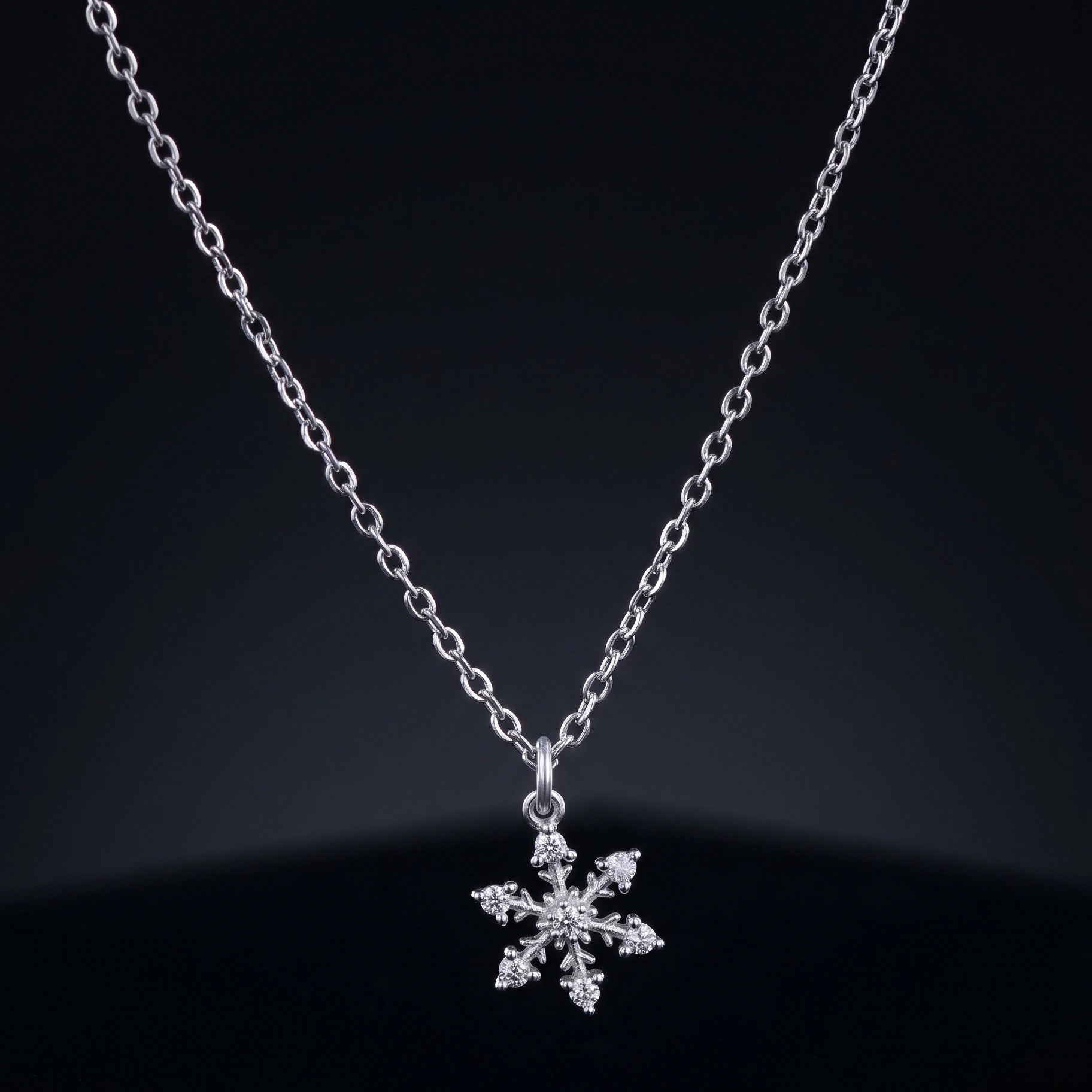 Crystal Snowflake Pendant Necklace