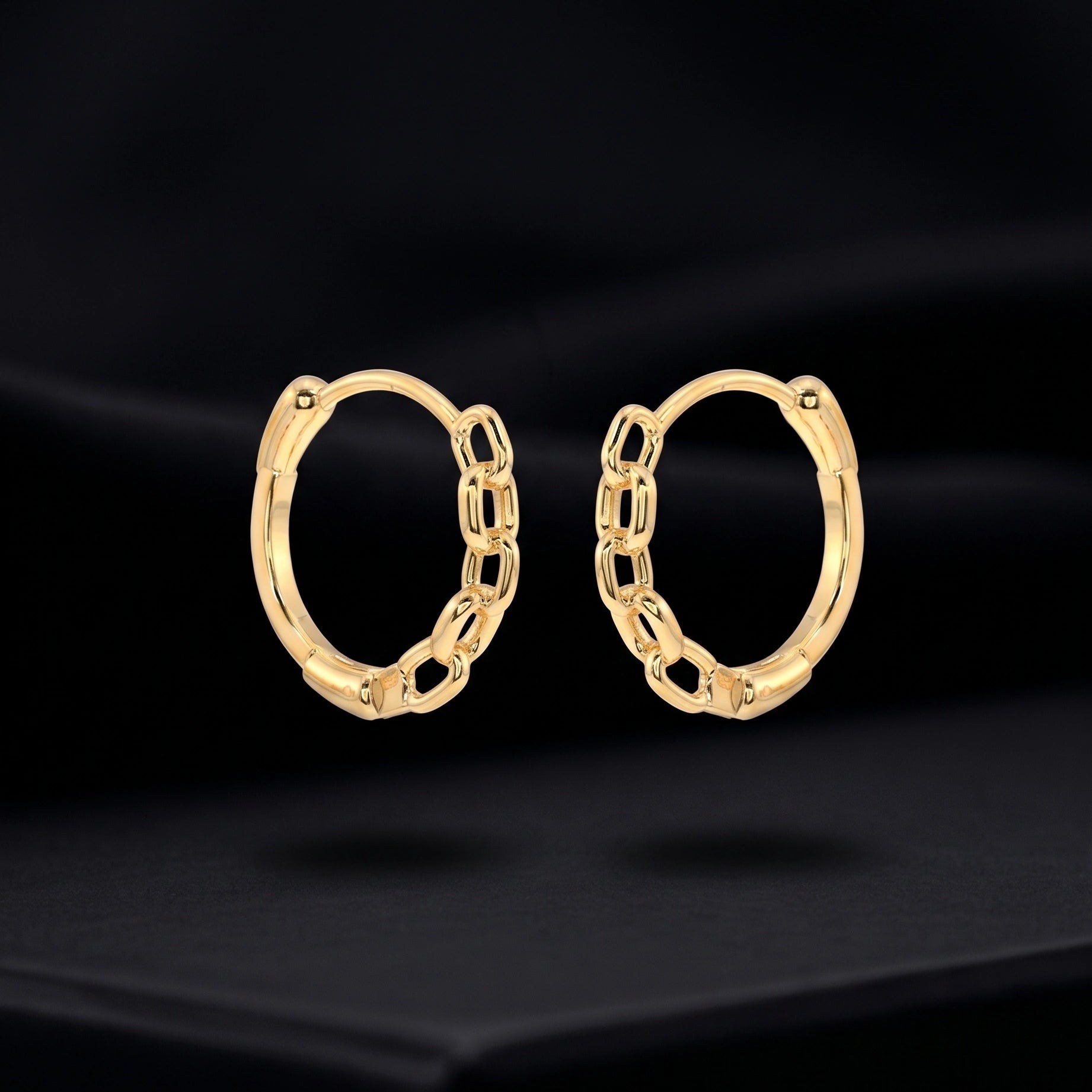 Chain Styled Hoop Earrings
