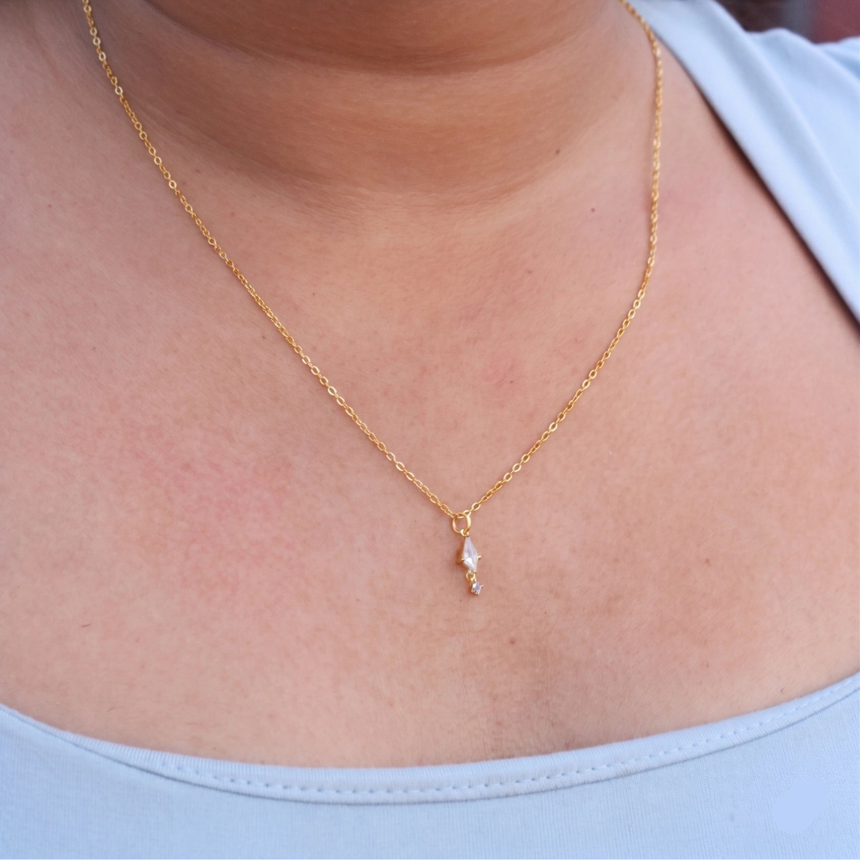 Zirconia Delta Necklace