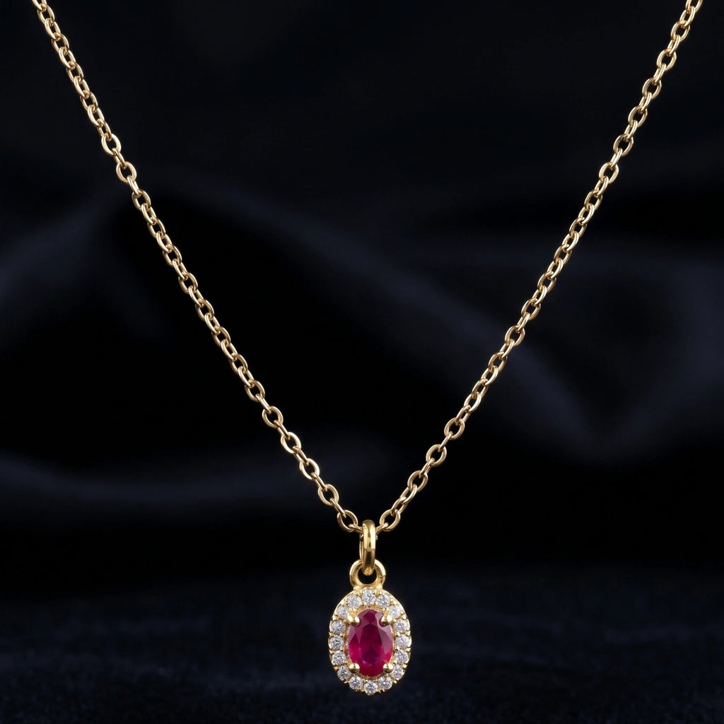 Ruby Solitare Necklace