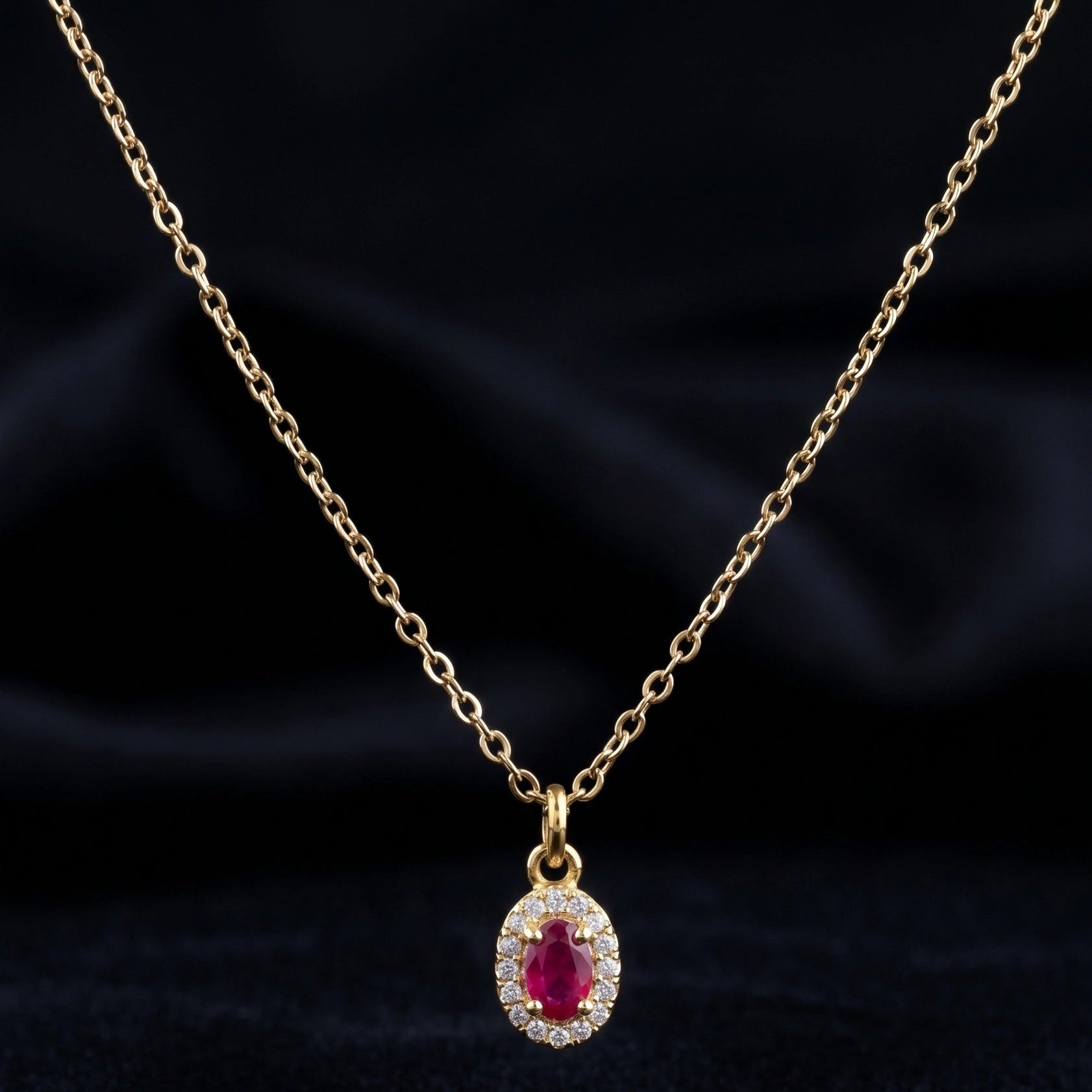 Ruby Solitare Necklace